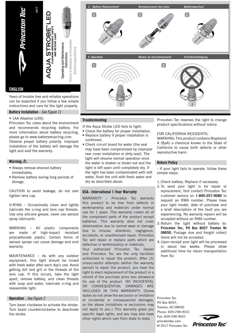 Princeton Tec AQUA STROBE LED Manual