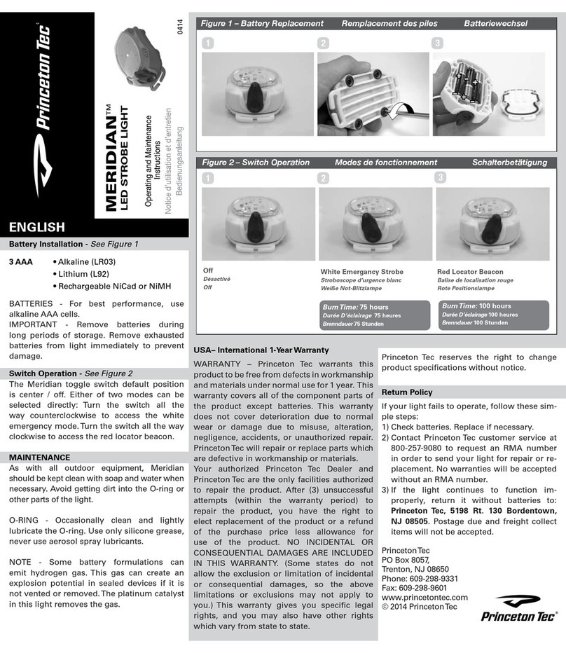 Princeton Tec MERIDIAN Manual