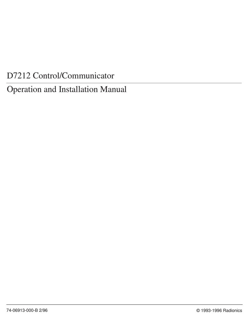 Radionics D7212 Operation and installation manual Radionics D7212 Operation and installation manual