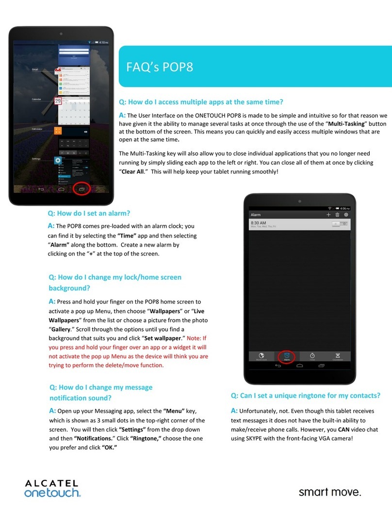 Alcatel onetouch Pop8 Installation guide
