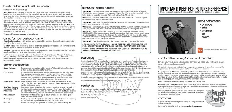 BushBaby pinnacle Fitting instructions