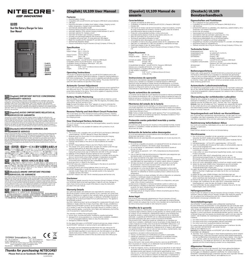 Nitecore UL109 user manual