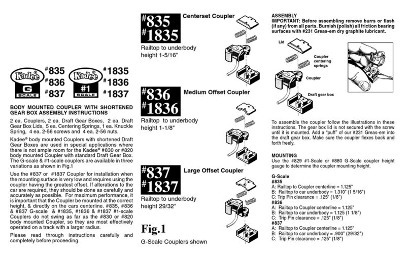 Kadee G Scale 835 User manual