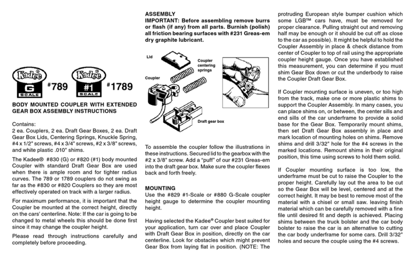 Kadee G Scale 789 Assembly instructions