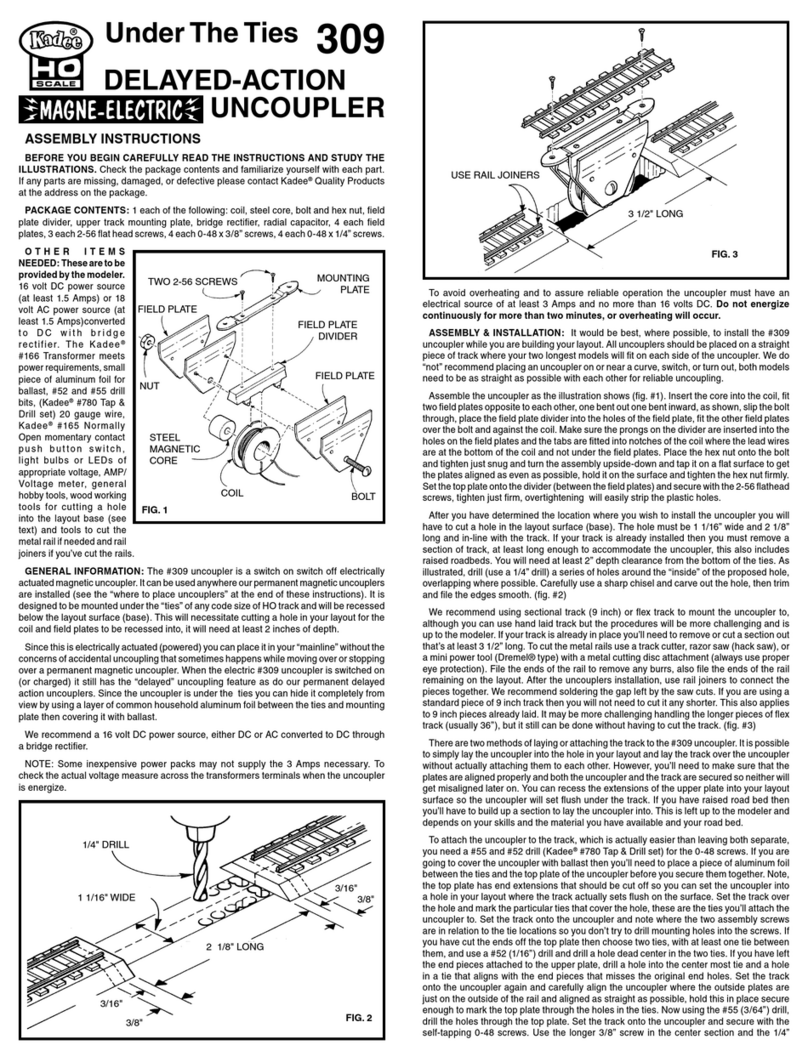 Kadee HO Scale Under The Ties 309 User manual