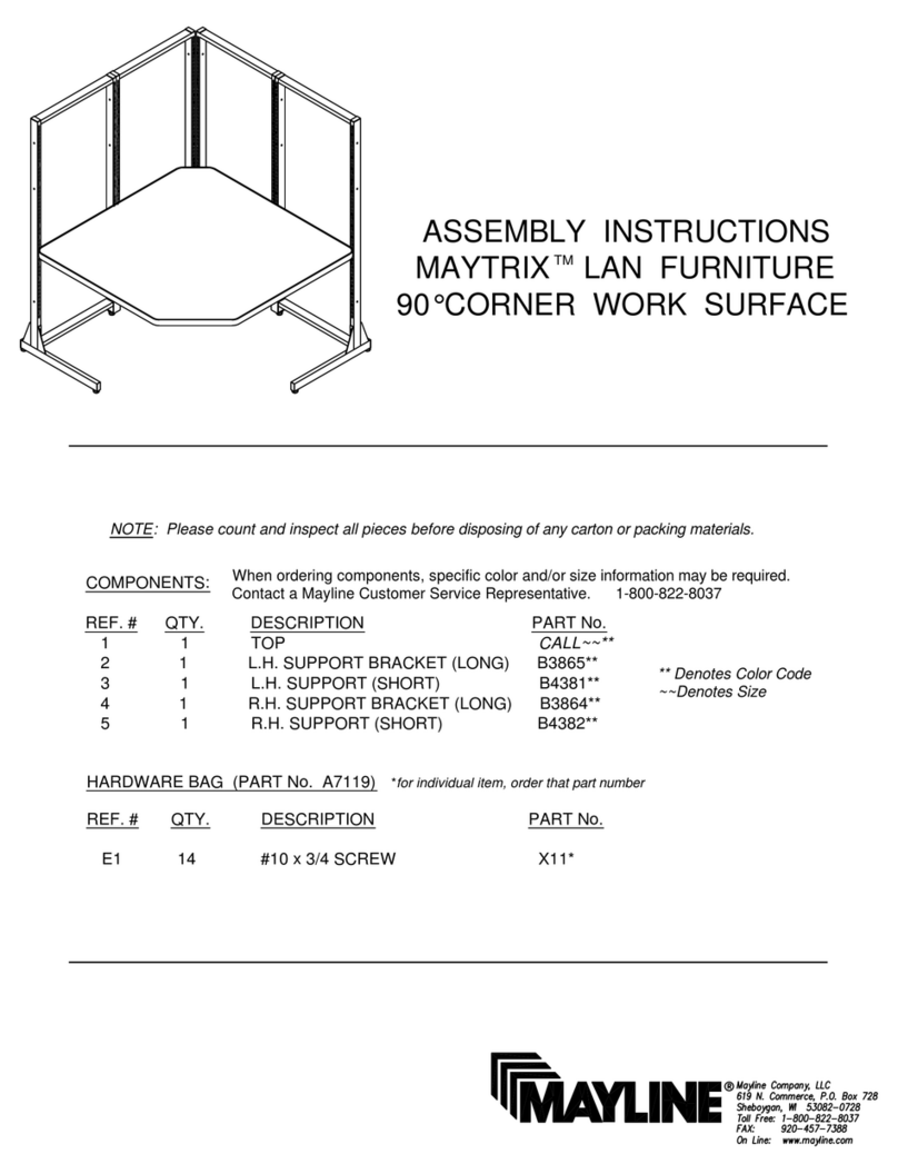 Mayline MAYTRIX LAN FURNITURE 90 DEGREES CORNER WORK... User manual Mayline MAYTRIX LAN FURNITURE 90 DEGREES CORNER WORK... User manual