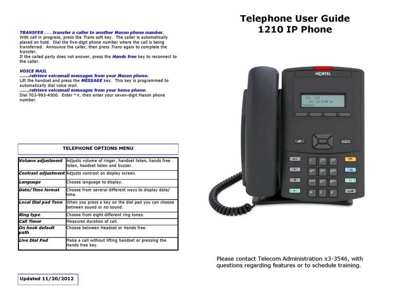 Nortel 1210 User manual
