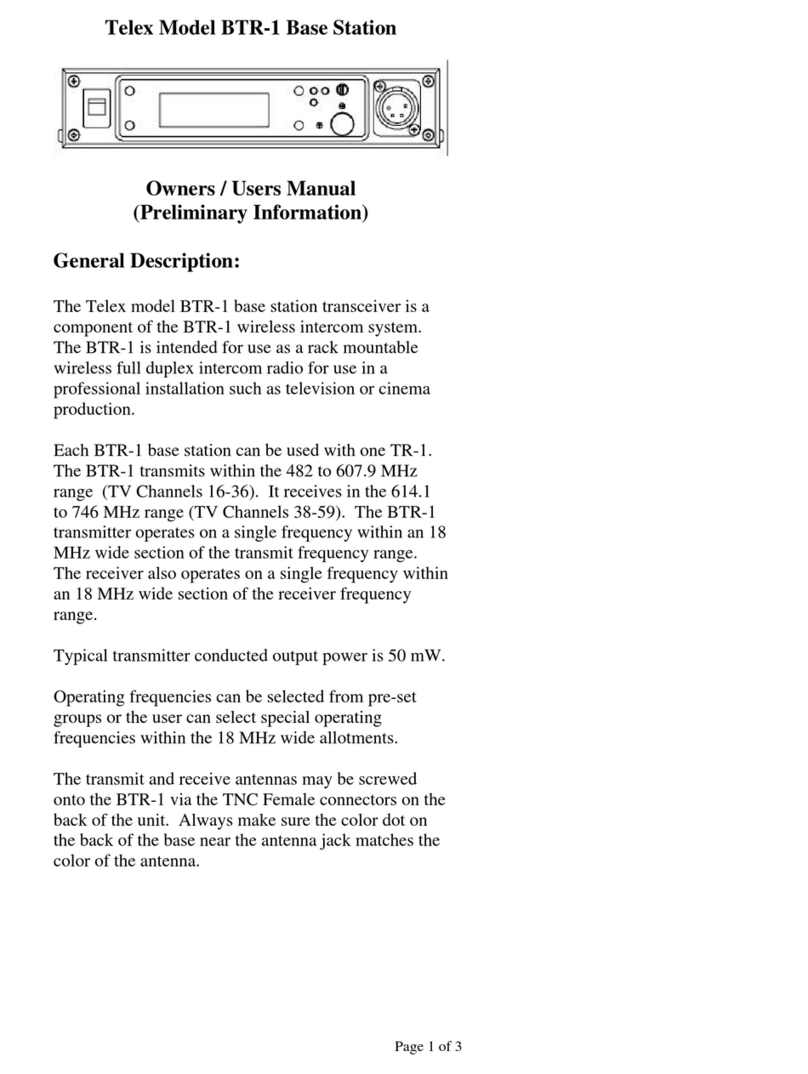 Telex RADIOCOM BTR-1 Owner & user manual