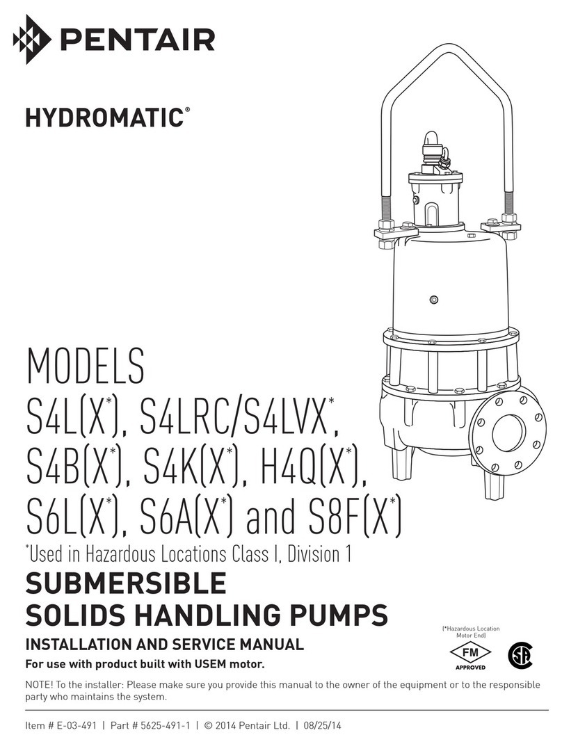 Pentair Hydromatic S4BX Installation and service manual Pentair Hydromatic S4BX Installation and service manual