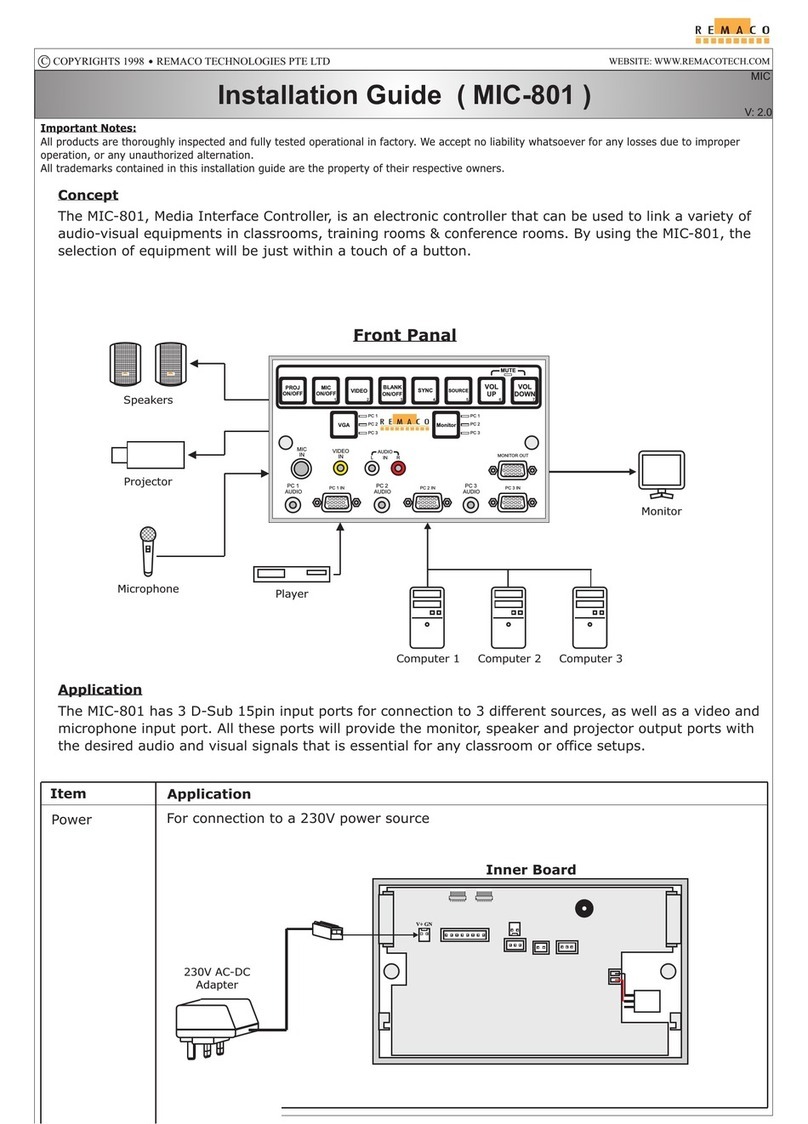 Remaco MIC-801 User manual