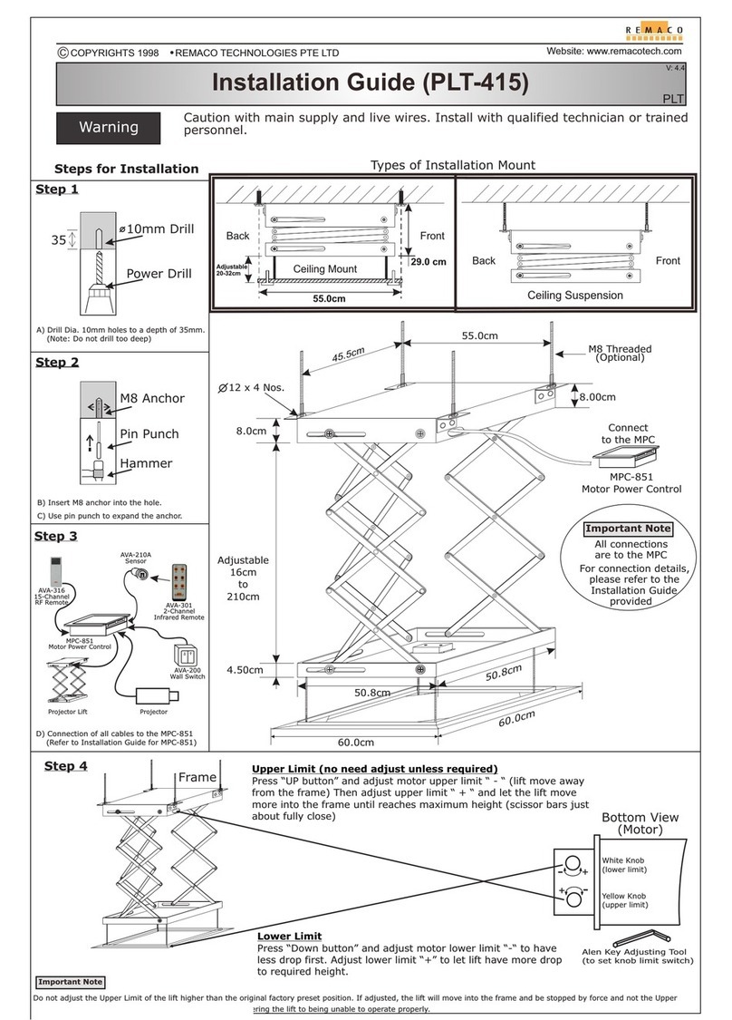 Remaco PLT-415 installation guide