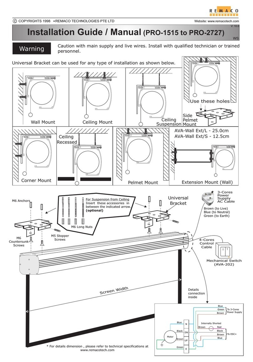Remaco PRO-1515 Installation guide & manual