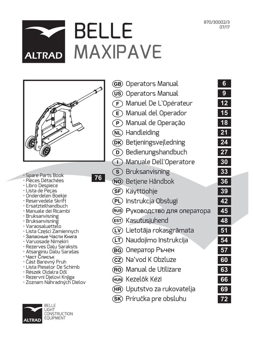Altrad BELLE MAXIPAVE Operator's manual