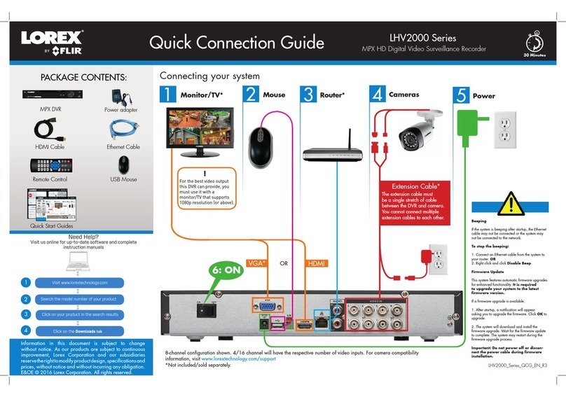 Lorex LHV2000 series Quick connection guide
