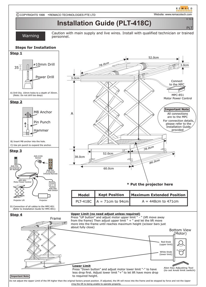 Remaco PLT-418C installation guide Remaco PLT-418C installation guide