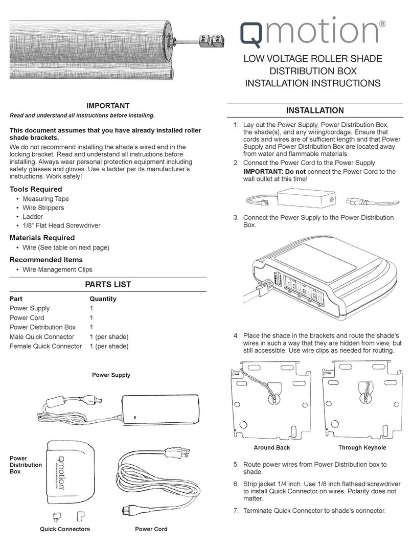 QMotion LOW VOLTAGE ROLLER SHADE DISTRIBUTION BOX installation instructions QMotion LOW VOLTAGE ROLLER SHADE DISTRIBUTION BOX installation instructions