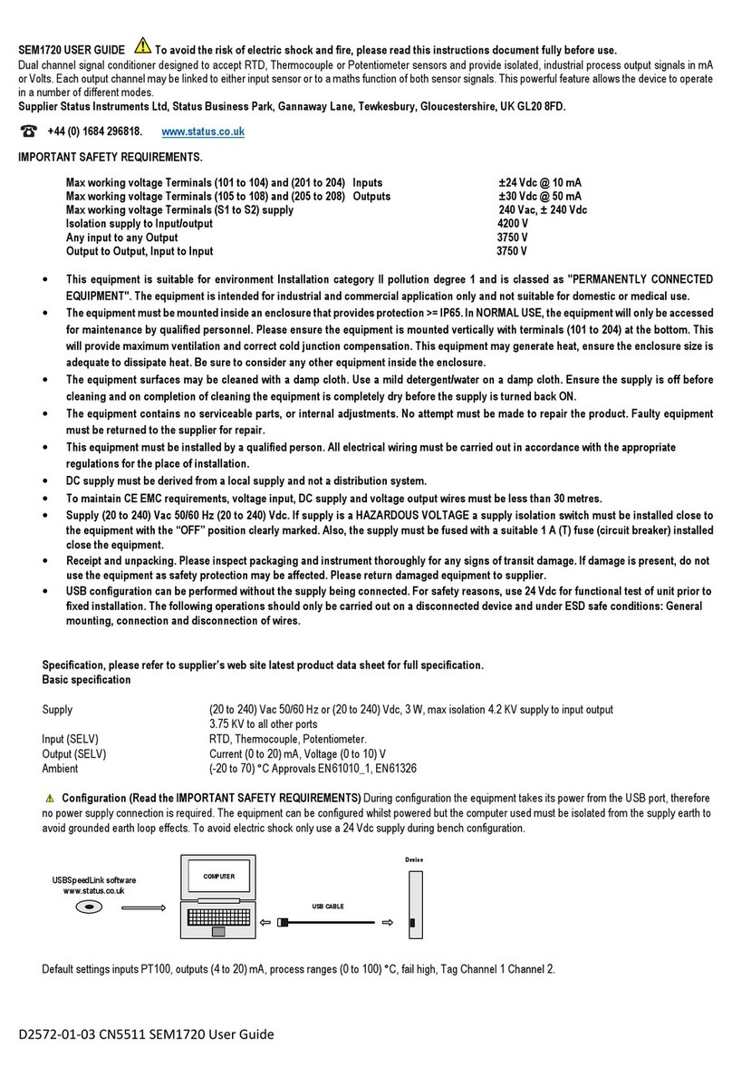 Status SEM1720 user guide