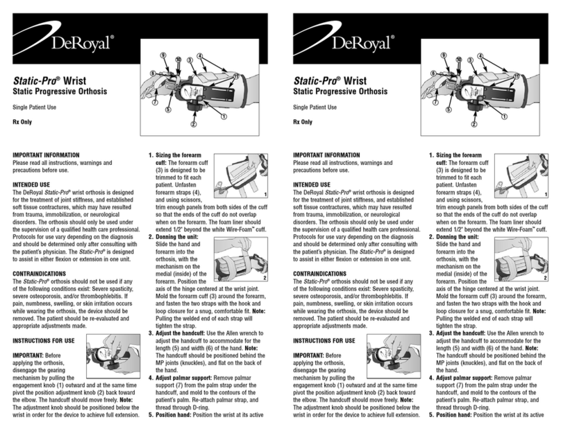DeRoyal Static-Pro Wrist User manual
