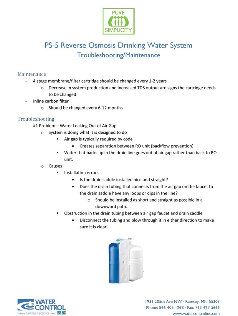Water Control PS-5 Troubleshooting and maintenance guide