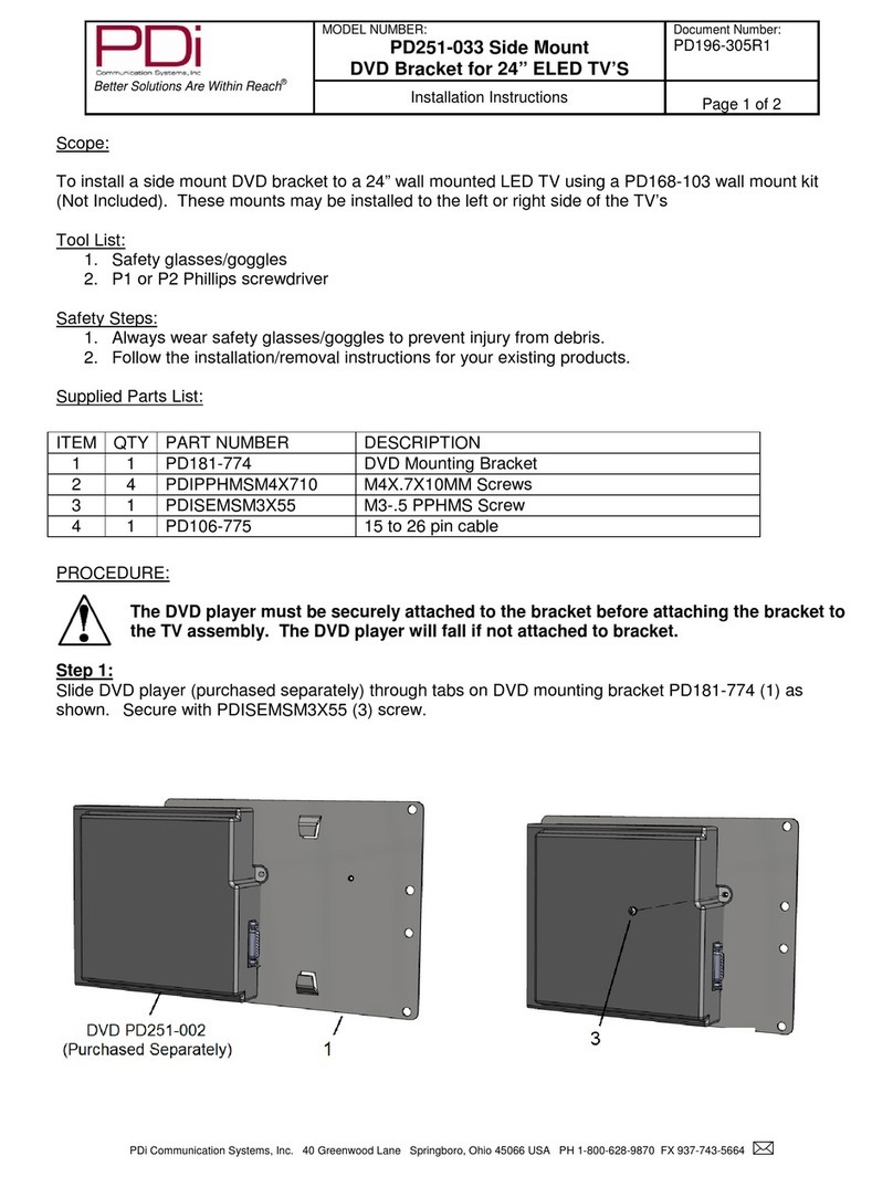 PDi PD251-033 installation instructions