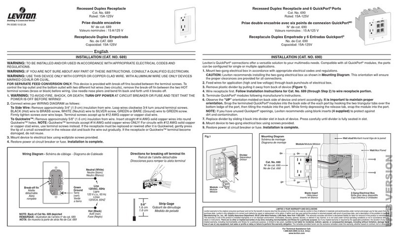 Leviton 689 installation instructions