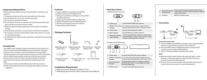 Vision Audio Visual TC-HDMIW30 User manual