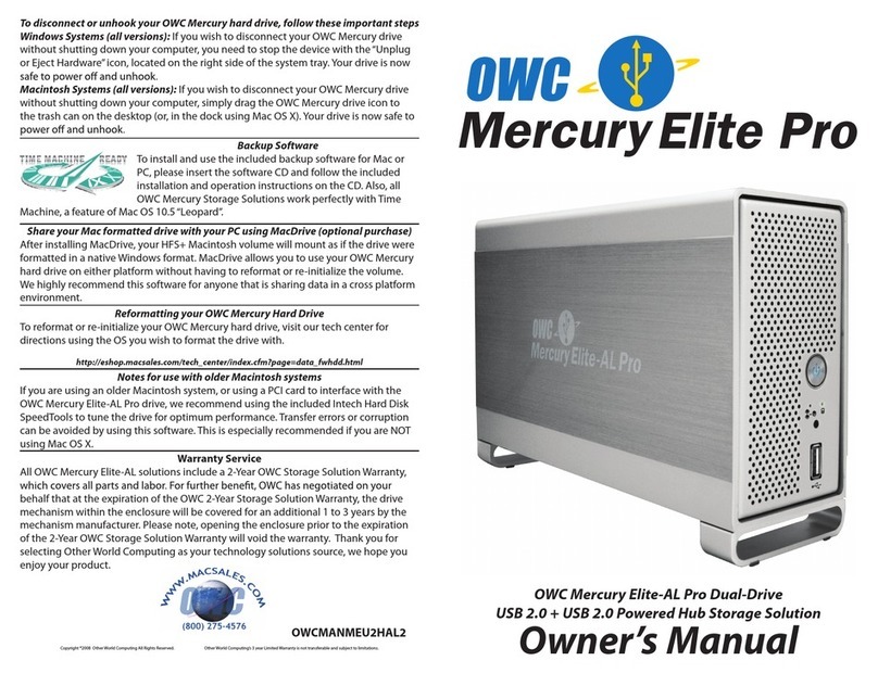 OWC Mercury Elite-AL Pro Dual-Drive User manual