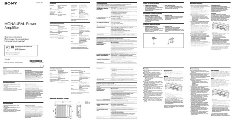 Sony XM-SW1 operating instructions