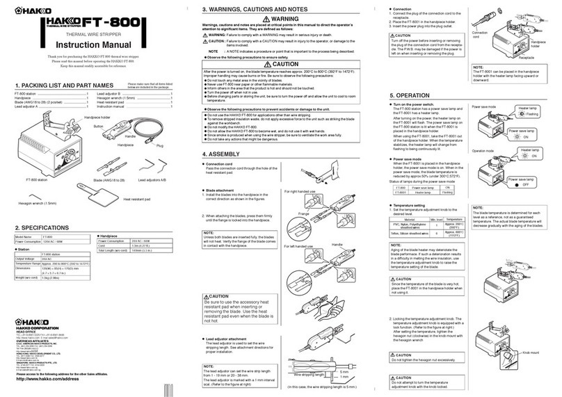 Hakko Electronics ft-800 User manual