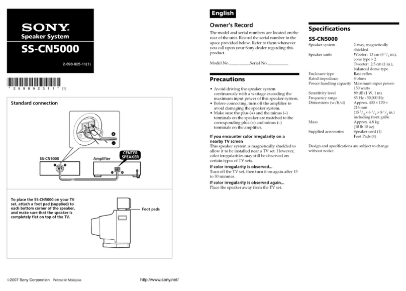 Sony SS-CN5000 User manual Sony SS-CN5000 User manual