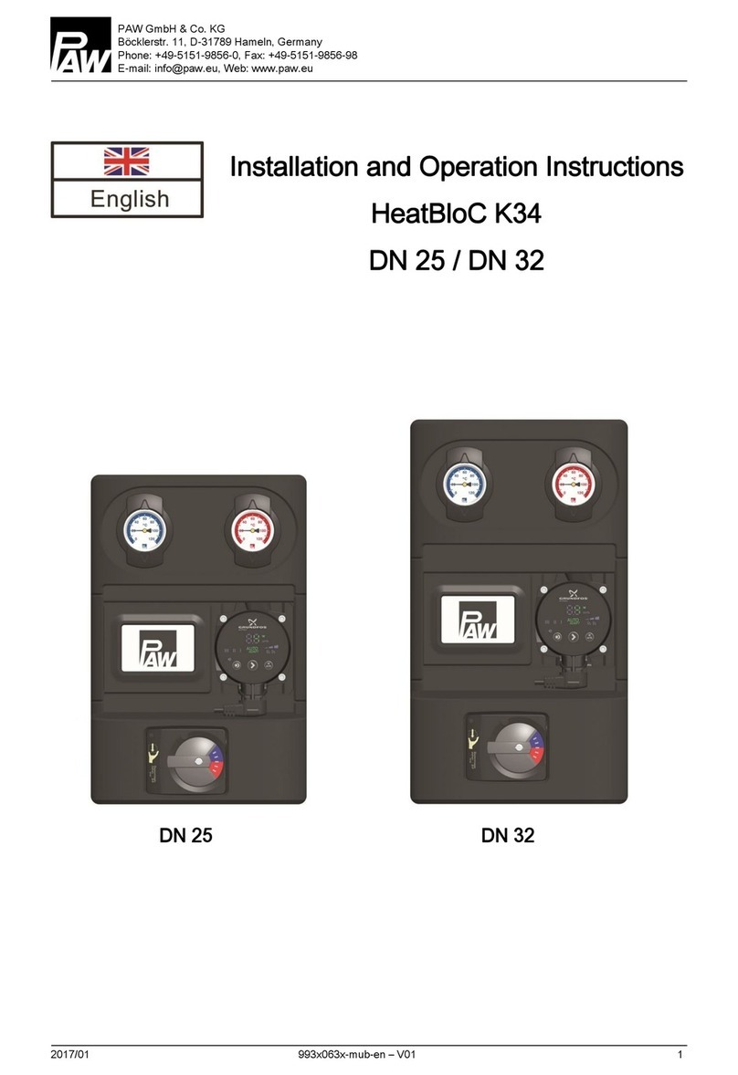PAW HeatBloC K34 DN 25 Installation & operation instructions