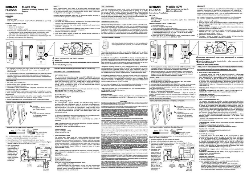 NuTone 82W User manual