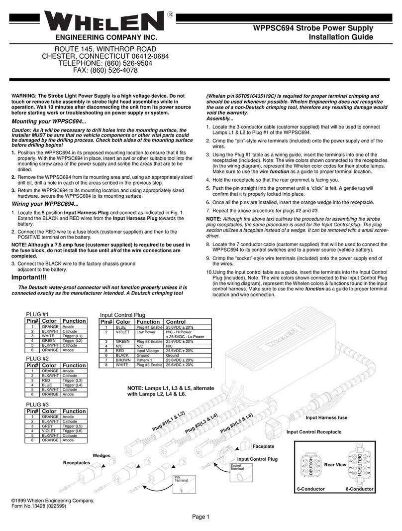 Whelen Engineering Company WPPSC694 installation guide
