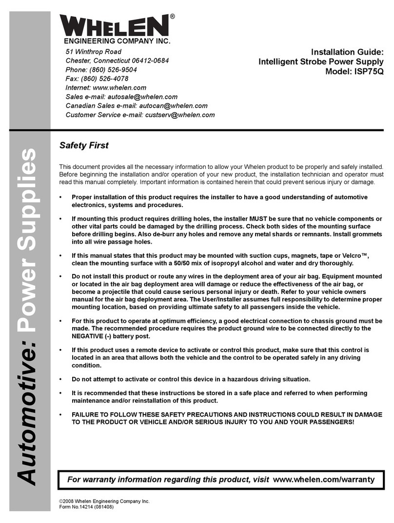 Whelen Engineering Company ISP75Q installation guide