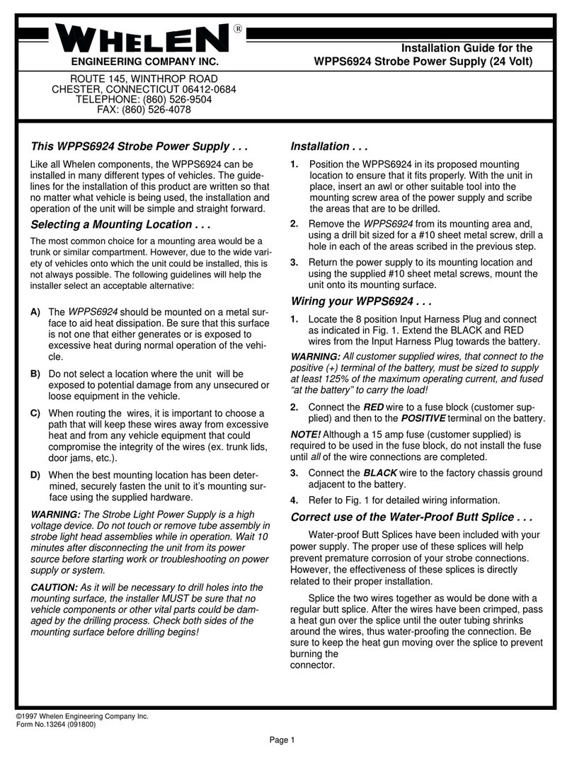 Whelen Engineering Company WPPS6924 User manual