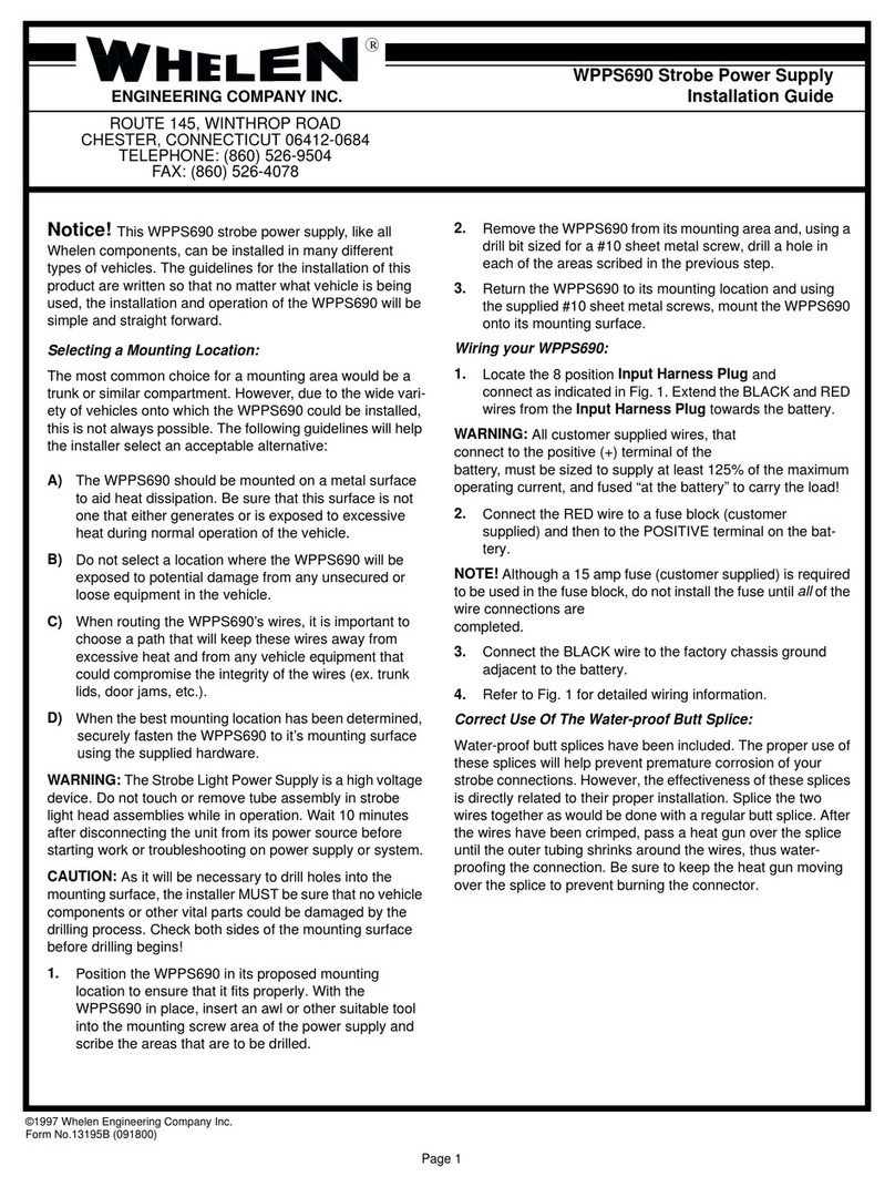 Whelen Engineering Company WPPS690 User manual