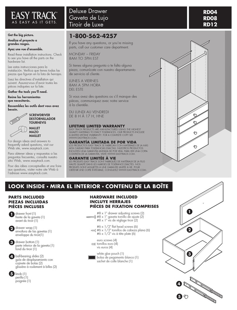 Easy Track Deluxe Drawer Assembly instructions Easy Track Deluxe Drawer Assembly instructions