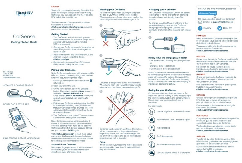 Elite HRV CorSense Getting started guide