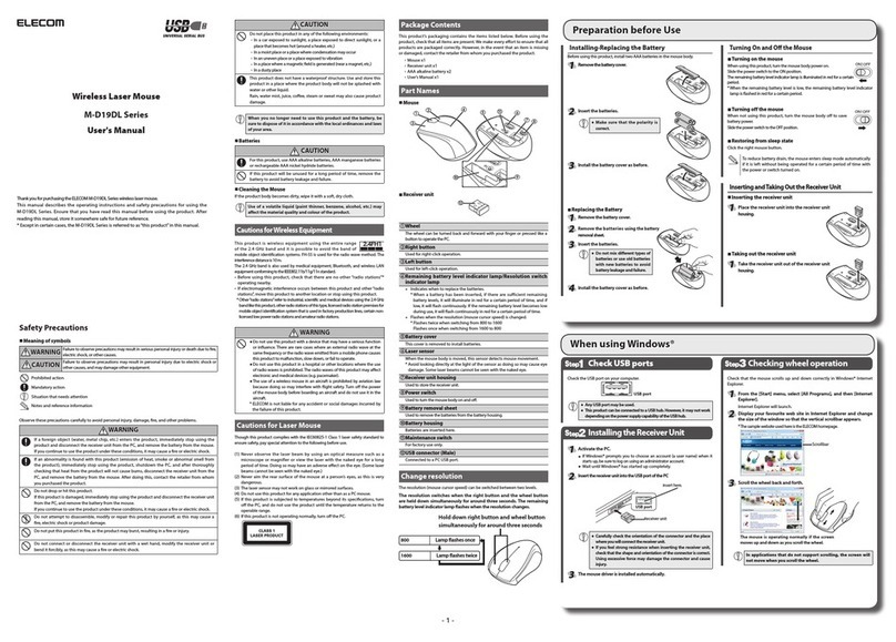 Elecom M-D19DL Series User manual
