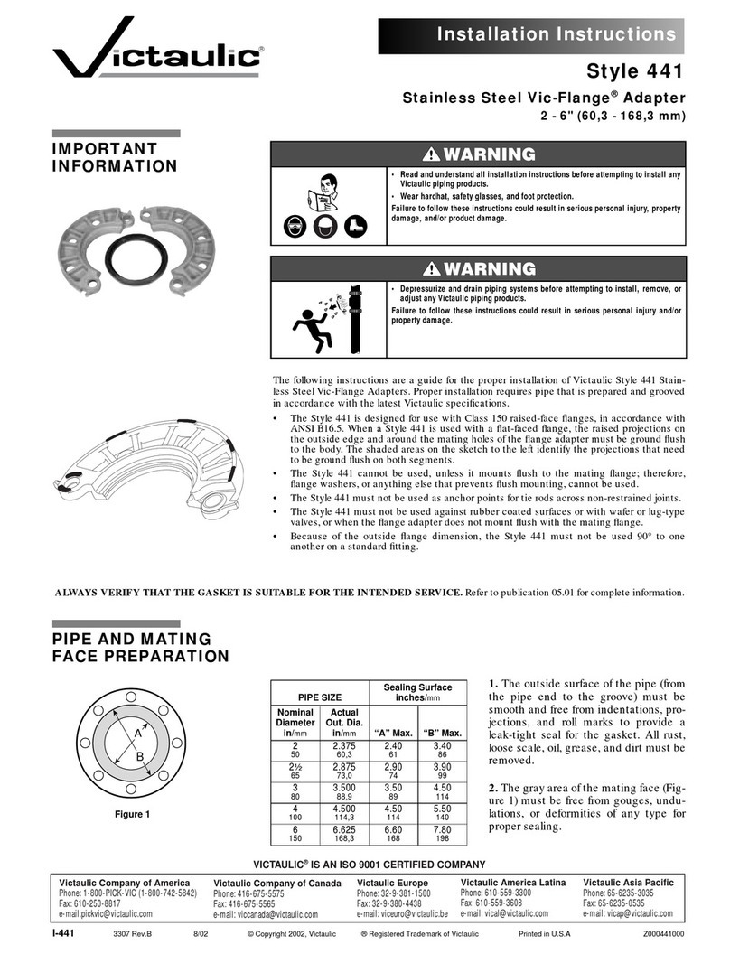 Victaulic Style 441 User manual