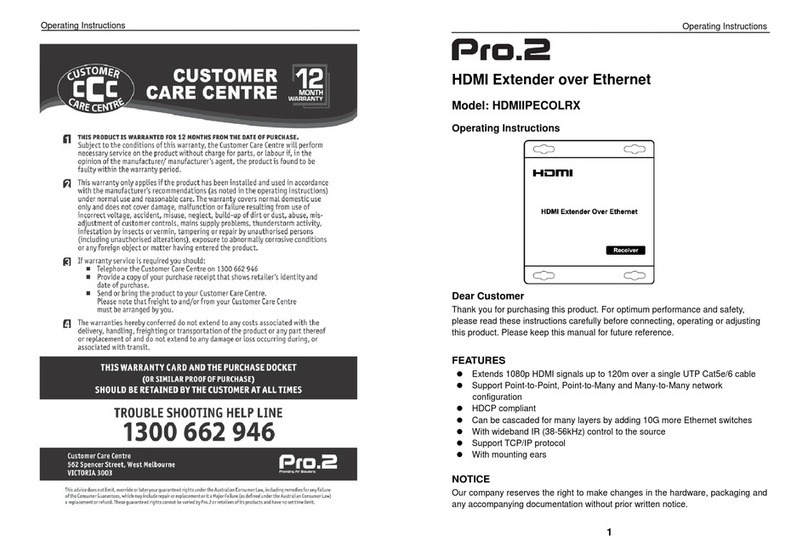 Pro2 HDMIIPECOLRX User manual