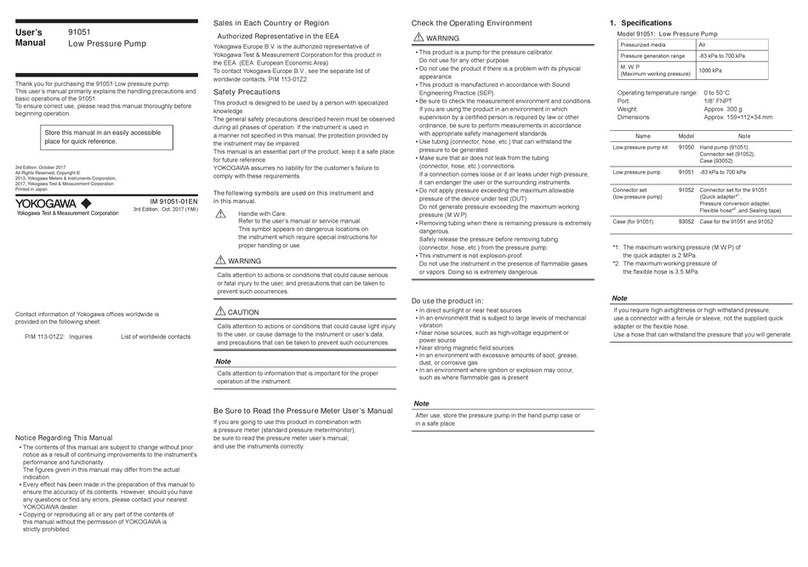 YOKOGAWA 91051 user manual