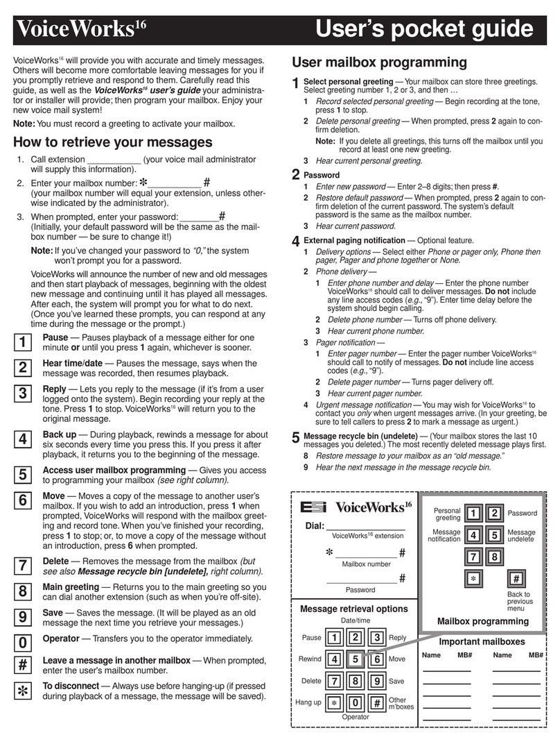 ESI VoiceWorks 16 User manual