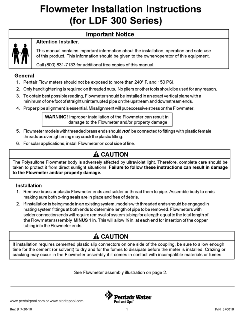 Pentair Pool Products LDF 300 Series installation instructions