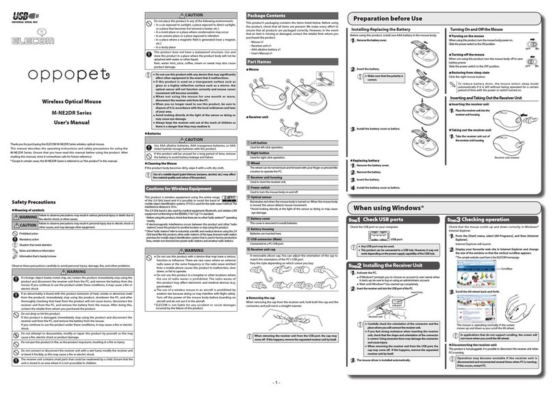 Elecom oppopet M-NE2DR Series User manual