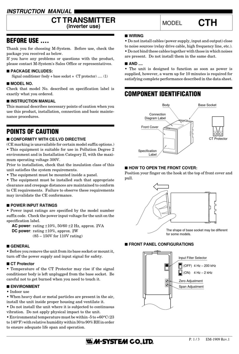 M-system CT TRANSMITTER User manual