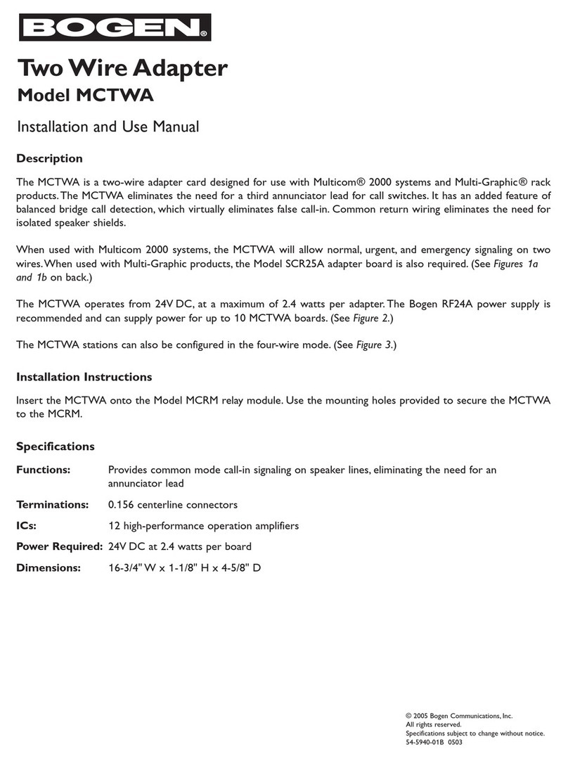 Bogen MCTWA Installation and use manual