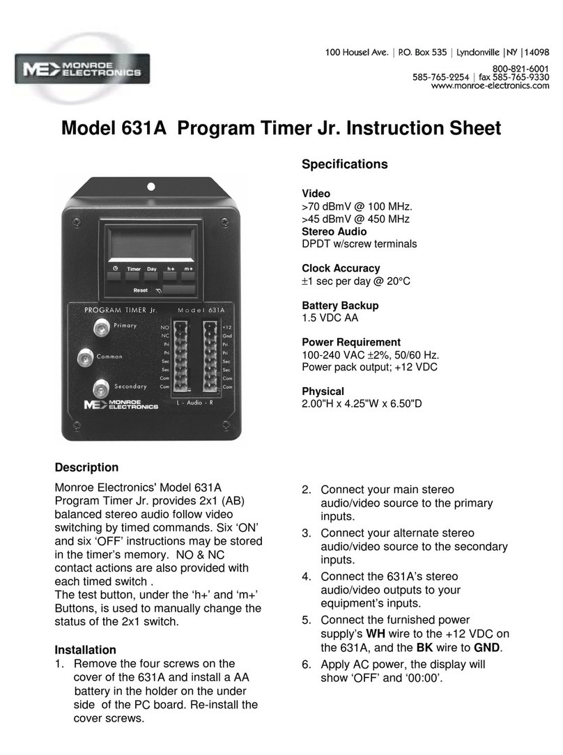Monroe Electronics 631A instruction sheet