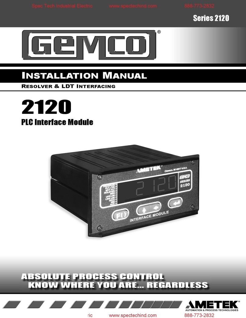 Ametek Gemco 2120 installation manual