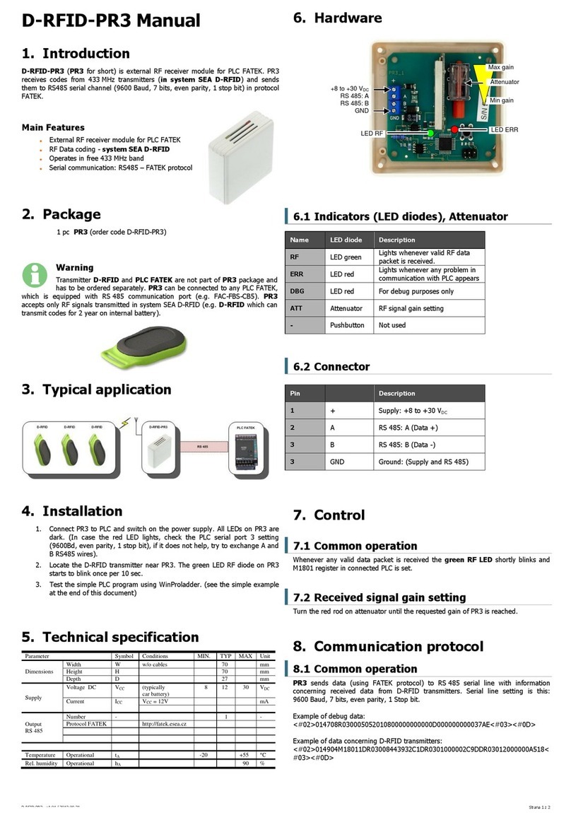 SEA Praha D-RFID-PR3 quick guide